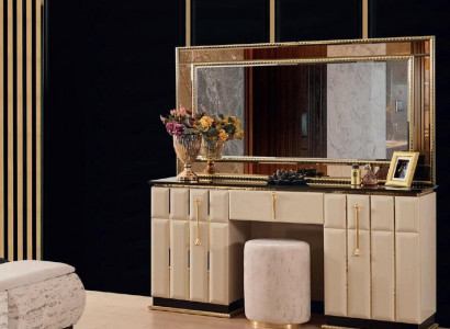 Dressing table Chest of drawers with Mirror Console Chests of drawers Bedroom 2pcs.